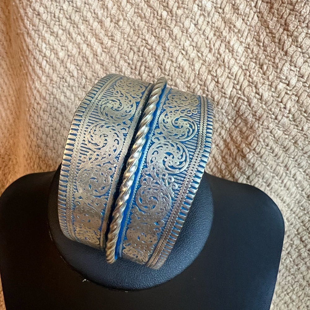 Silver Engraved Cuff Bracelet